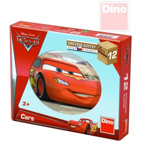 DINO DŘEVO Kostky dětské set 12ks Auta ve světě (Cars)