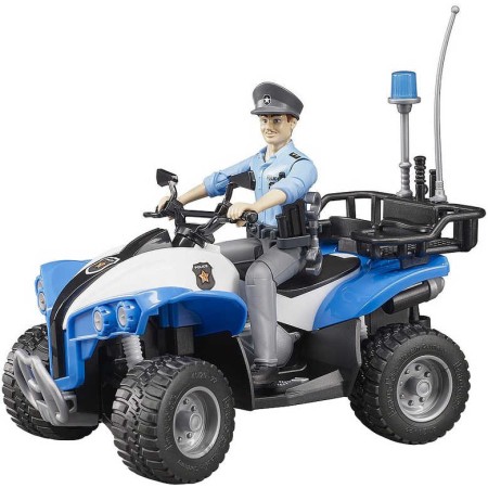 BRUDER 63010 Model 1:16 čtyřkolka policejní 16cm set s policistou plast