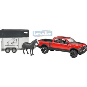 BRUDER 02501 (2501) Set auto terénní džíp RAM s přepravníkem a koněm model 1:16