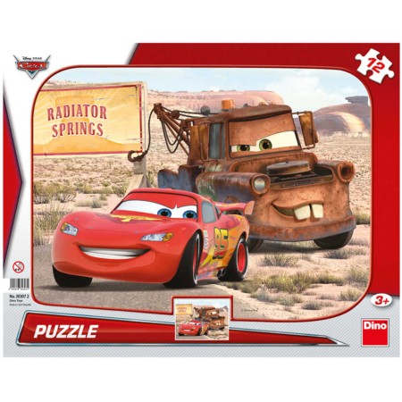 DINO Puzzle Blesk a Burák Auta (Cars) 12 dílků 30x23cm skládačka v krabici