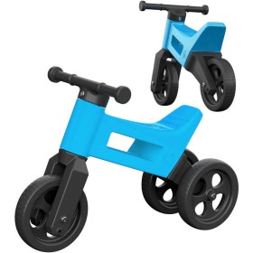 Odrážedlo Funny Wheels 2v1 dětské odstrkovadlo tříkolka / 2 kola MODRÉ plast