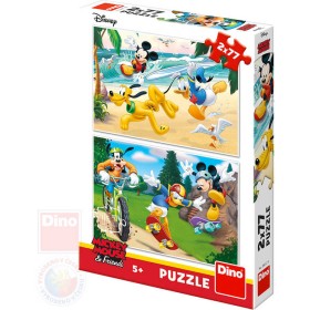 DINO Puzzle Mickey Mouse sportuje 26x18cm skládačka 2x77 dílků