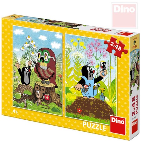 DINO Puzzle 2x48 dílků Krtek na mýtině (Krteček) 18x26,5cm skládačka 2v1