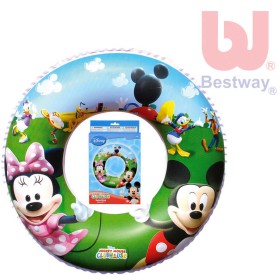 BESTWAY Nafukovací dětský plavací kruh Minnie a Mickey Mouse 56cm do vody